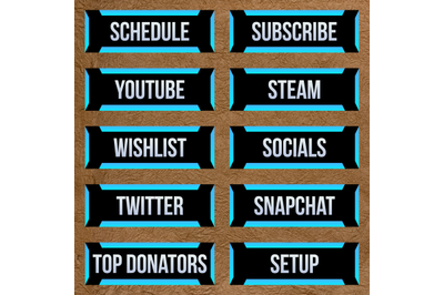 Blue twitch Panels Streamer Banner Overlay pack