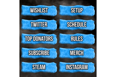 Ice twitch Panels Streamer Banner Overlay pack