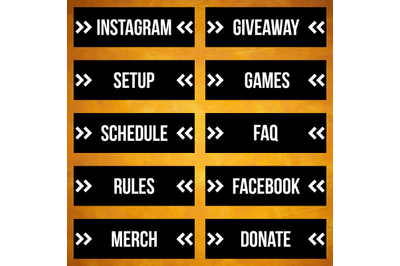 Twitch Panels Streamer Banner Overlay pack