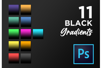 Adobe Photoshop black gradient pack GRD gradients