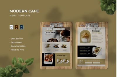 Modern Cafe - Menu