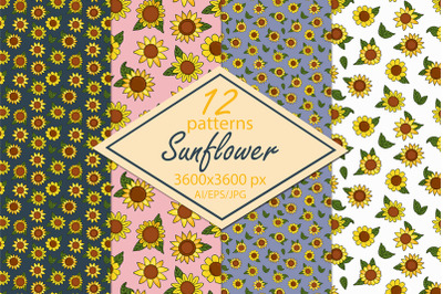 Sunflowers - digital paper/seamless patterns