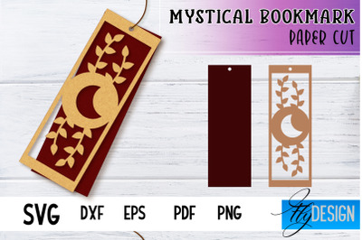 Mystical Bookmark Paper cut SVG | Book Lover