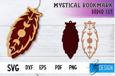 Mystical Bookmark Paper cut SVG | Book Lover