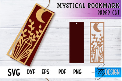 Mystical Bookmark Paper cut SVG | Book Lover