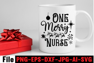 One Merry Nurse SVG cut file&2C;Christmas Round Sign Bundle&2C; Santa Christ