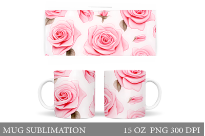 Rose Mug Sublimation. 3D Rose Mug Wrap Design