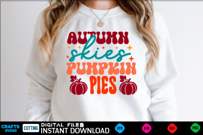 Autumn Skies Pumpkin Pies svg design