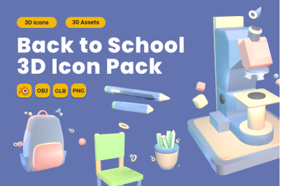 Back to School 3D Icon Pack Vol 5