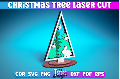 Christmas Tree Laser Cut SVG | Christmas Laser Cut SVG Design | CNC Fi