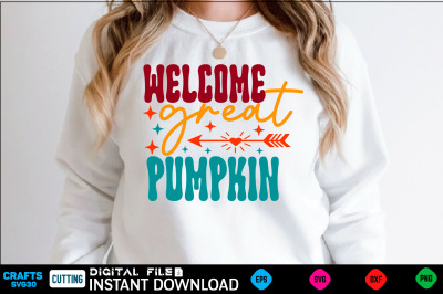 Welcome Great Pumpkin svg design