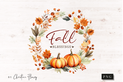 Fall Blessings Sublimation PNG