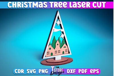 Christmas Tree Laser Cut SVG | Christmas Laser Cut SVG Design | CNC Fi