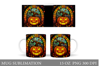 Halloween Pumpkin Mug Sublimation. Scary Pumpkin Mug Design