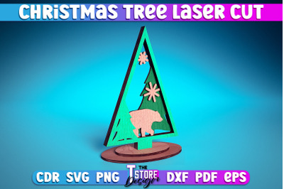 Christmas Tree Laser Cut SVG | Christmas Laser Cut SVG Design | CNC Fi