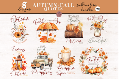 Fall Quote PNG Sublimation Bundle