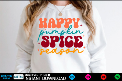 happy pumpkin spice season svg design