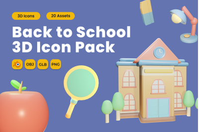 Back to School 3D Icon Pack Vol 6