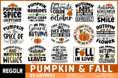 Pumpkin  And Fall SVG Bundle