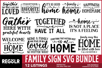 Family Sign Svg Bundle