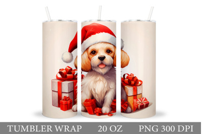 Christmas Dog Tumbler. Dog Watercolor Tumbler Sublimation