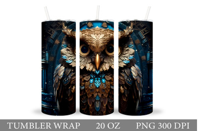 Owl Metal Tumbler Wrap Design. Owls Tumbler Sublimation