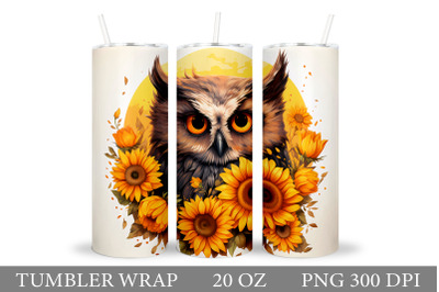 Owl Sunflowers Tumbler Design. Owl Tumbler Wrap Sublimation