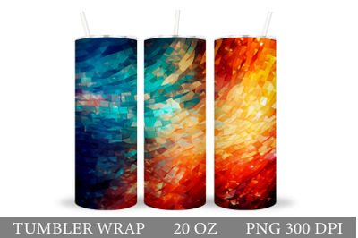 Stained Glass Tumbler Sublimation. Abstract Tumbler Wrap