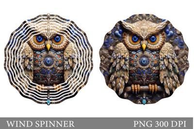 Owl Wind Spinner Sublimation. Owl Stones Wind Spinner Design