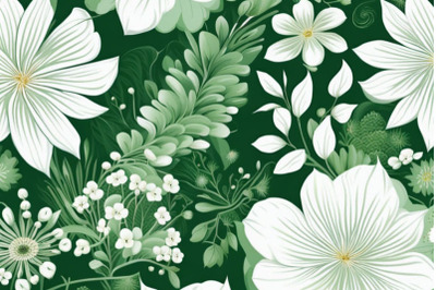 AI Green flower pattern