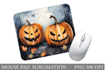 Scary Pumpkin Mouse Pad. Halloween Mouse Pad Sublimation