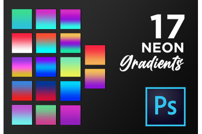 Adobe Photoshop neon gradient pack GRD gradients