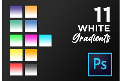 Adobe Photoshop white gradient pack GRD gradients