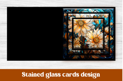 Flower daisy stained glass cards | Stained glass for cricut