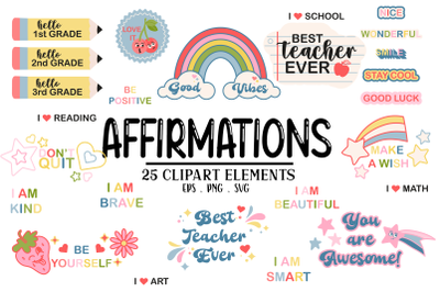 Student Affirmations Clipart svg | Classroom svg clipart | School svg