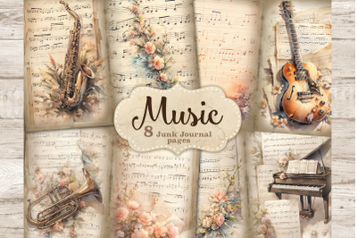 Music Vintage Sheet | Junk Journal Pages