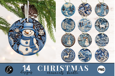 3D Christmas Ornaments PNG, Wood Carving
