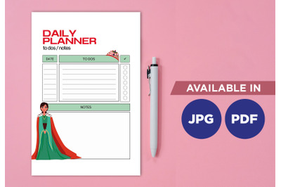 Queen woman planner for printing planifier sheet