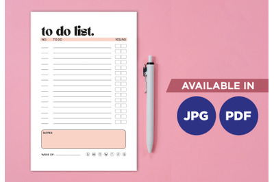 To do list planner for printing planifier sheet