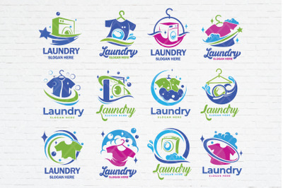 Minimalist Laundry Machine Logo collection, Laundry washing logo, Wash