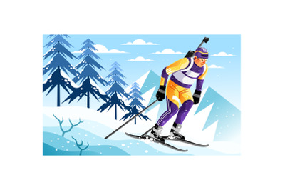 Biathlon Sport Illustration