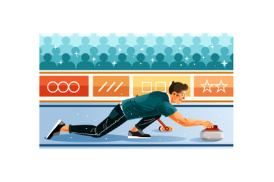 Curling Sport Illustration