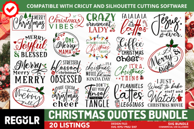 Christmas Quotes svg Bundle