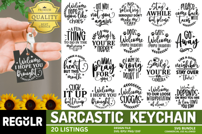 Sarcastic Keychain SVG Bundle