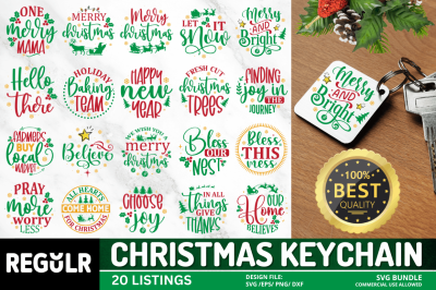 Christmas Keychain SVG Bundle