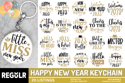 New Year Keychain Svg bundle