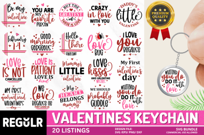 Valentines Keychain SVG Bundle