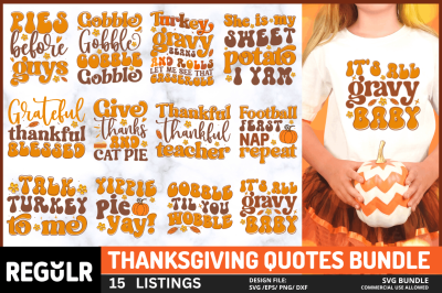 ThanksGiving Quotes SVG Bundle