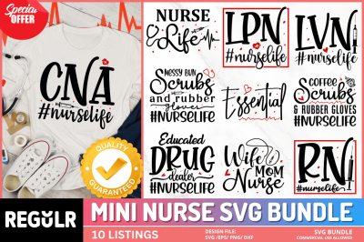 Mini Nurse Svg Bundle