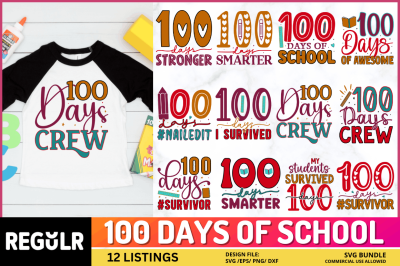 100 Days Of School  Svg Bundle